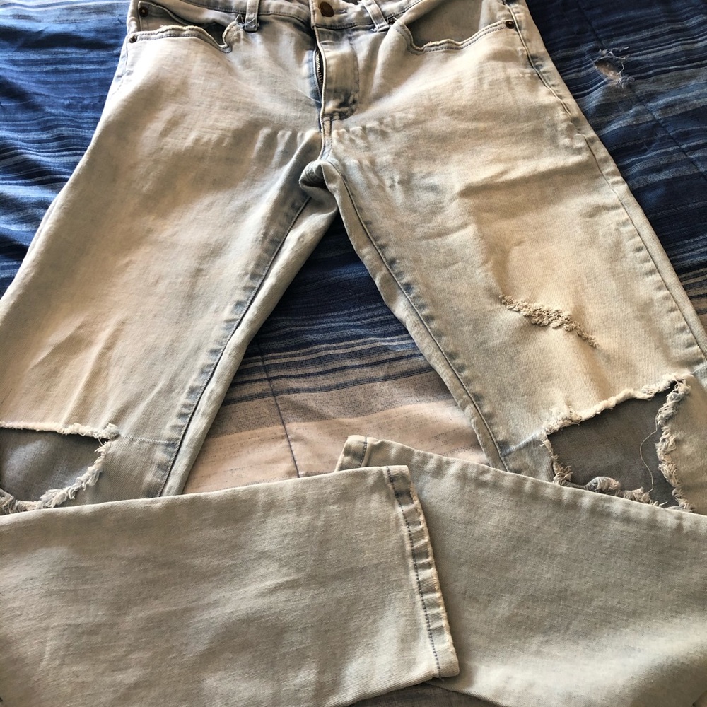Jeans azul blanco, para hombre